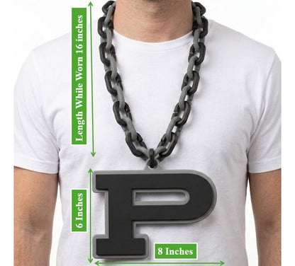 High School Hype Chain Necklace – 32" Chain Sports Cheer Fan Jewelry for Football Basketball Baseball Kids Youth Teens Adults Unisex