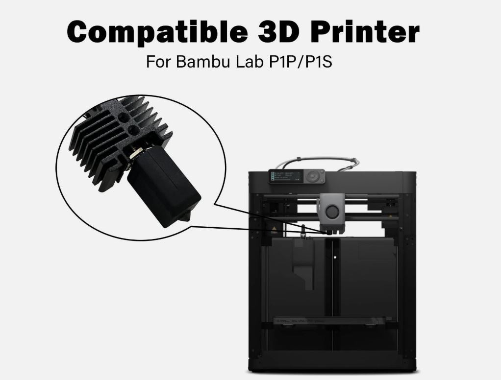 P1P/P1S Hotend 0.4mm Assembled Extruder Printhead Kit for Bambu Lab Black New
