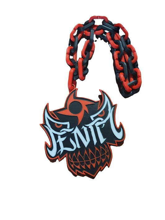Penta Lucha Mask WWE Wrestling Logo Necklace Chain 15" Raised Letters Textured