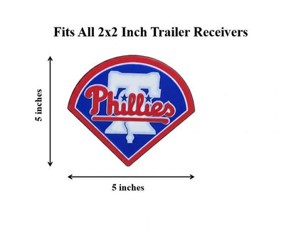 Philadelphia Phillies Baseball Trailer Hitch Cover Cap Plug – Fits 2" Receiver Truck SUV – Fan Gift Philly NYC Baltimore