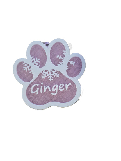 3 Pcs NEW Christmas Pet Paw Ornament Holiday Set Tree Custom Dog Cat Animal Name