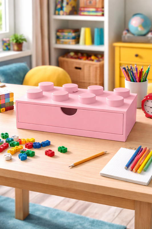 Kids Stackable Storage Box Office Organizer Home Decor Desktop Toy 8 Studs Home School Teacher School Children Adult Storage