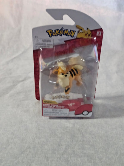 Official Jazwares Pokemon Growlithe Battle Figure New Fire Canine Kanto Collectible for Anime Lovers Birthday Holiday Surprise Present Otaku