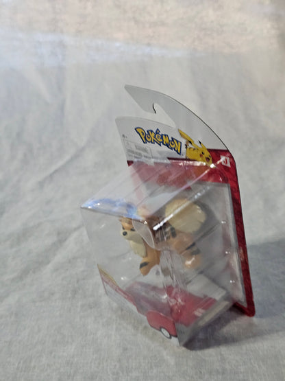 Official Jazwares Pokemon Growlithe Battle Figure New Fire Canine Kanto Collectible for Anime Lovers Birthday Holiday Surprise Present Otaku