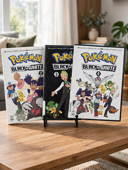 Pokemon: Black and White BW Vol. 2-4 (DVD) VIZ 2012 Set Bundle