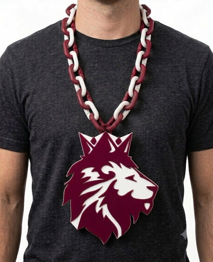 High School Hype Chain Necklace – 32" Chain Sports Cheer Fan Jewelry for Football Basketball Baseball Kids Youth Teens Adults Unisex