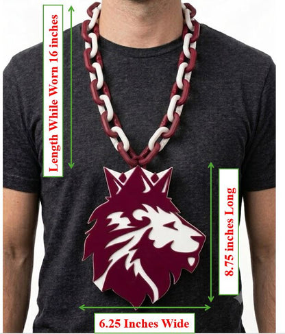 High School Hype Chain Necklace – 32" Chain Sports Cheer Fan Jewelry for Football Basketball Baseball Kids Youth Teens Adults Unisex