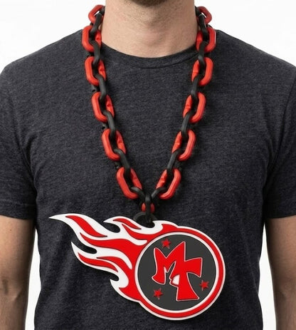 High School Hype Chain Necklace – 32" Chain Sports Cheer Fan Jewelry for Football Basketball Baseball Kids Youth Teens Adults Unisex