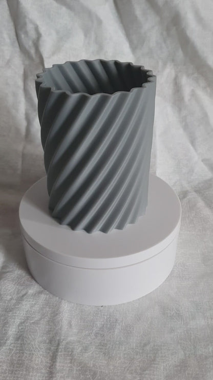 Customizable Spiral Textured Pen Pencil Makeup Brush Tool Holder Desk Table Gift