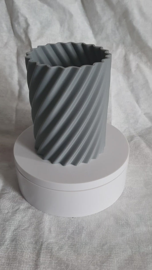 Customizable Spiral Textured Pen Pencil Makeup Brush Tool Holder Desk Table Gift