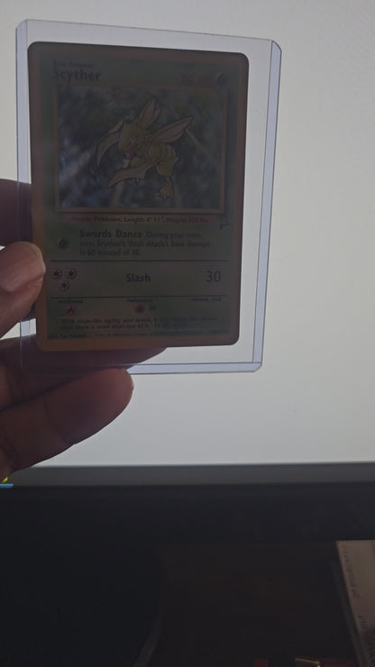 Pokemon Scyther 10/64 Jungle Holo Rare Unlimited English 1999 - Vintage Y2K TCG Holo | Jungle Set Scyther Card for Collectors