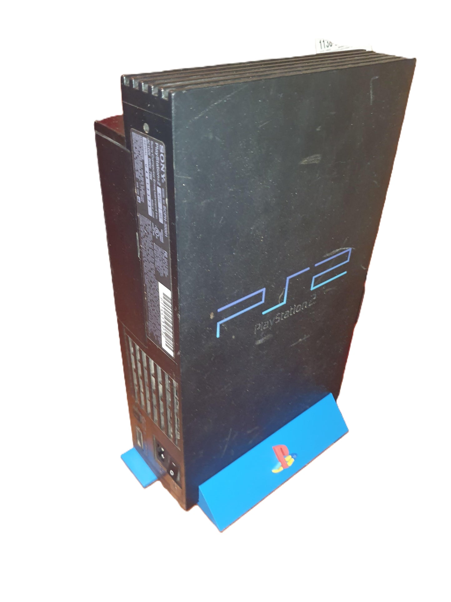 Vertical Sony PlayStation 2 Fat PS2 Stand Display 3D Printed Textured Bottom Handmade Emblem Custom
