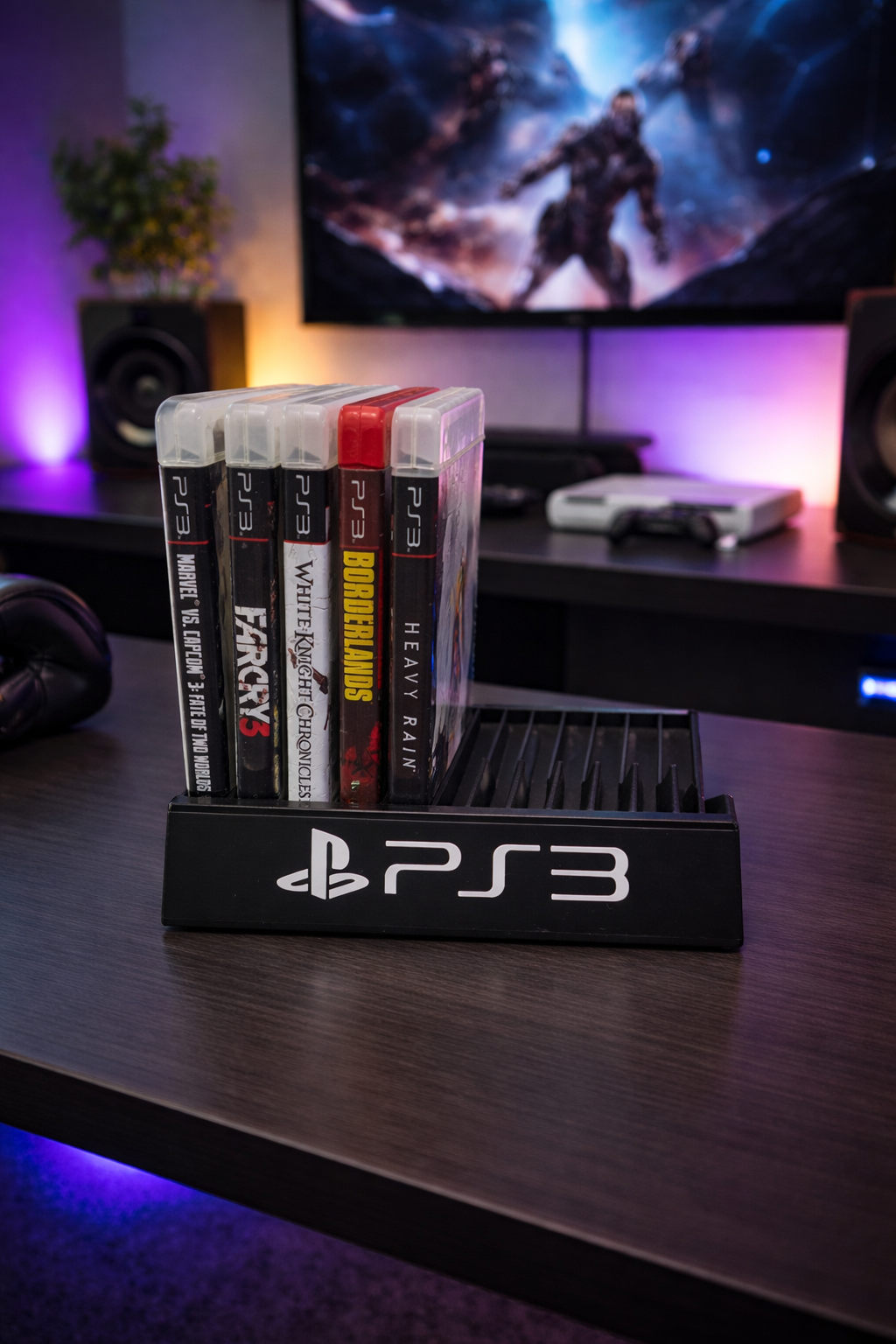 PlayStation 3 Game Holder Sony Video Storage Display Stand Rack Large 7x8.75"