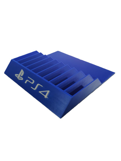 New Blue PlayStation 4 Game Holder 10 Games Sony Video Game Storage Display PS4