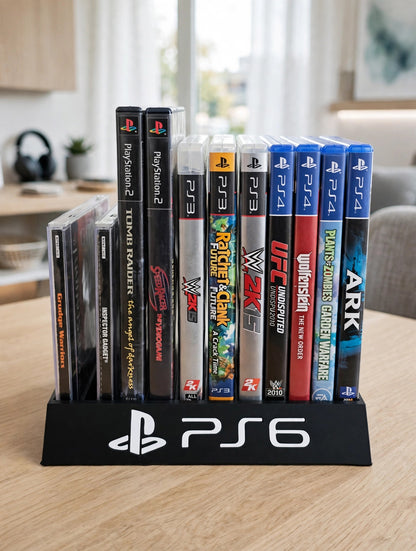 PlayStation 6 Holder Holds 10 Games Sony Storage Display PS6 Desktop Shelf Organizer Rack Stand Acrylic Transparent Collection Showcase