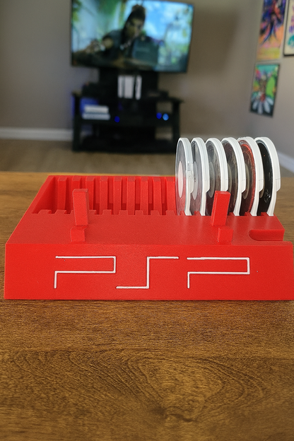 Radiant Red Sony PSP 2000/3000 Display Stand With PSP Game Holder Rack Storage