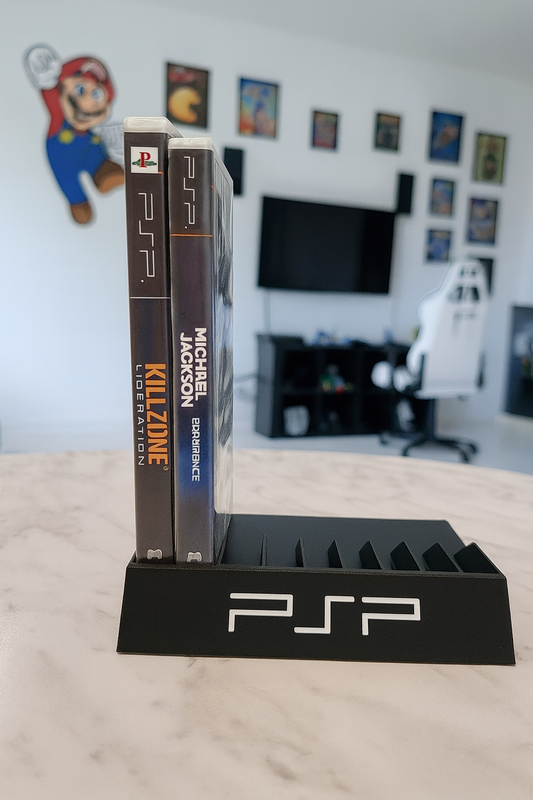 Sony Playstation PSP Portable 12-Slot Game Holder 3D Printed Organizer Customize