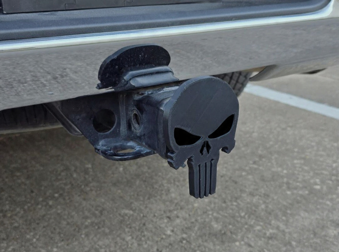 Punisher Skull Decal Trailer Cover Plug Cap Tow Hitch Ford Dodge Jeep Ram Chevy