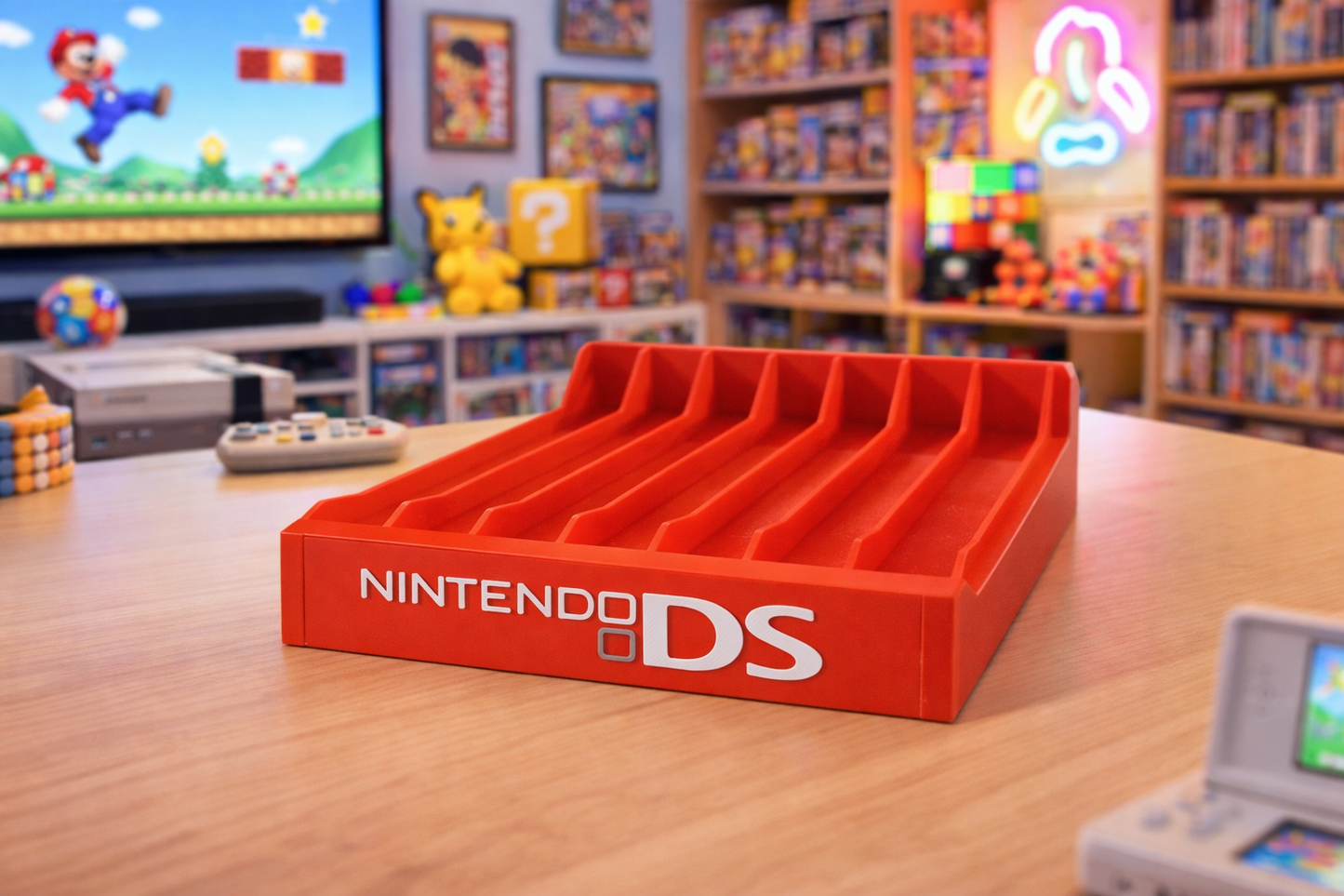 Radiant Red Nintendo DS Lite Game Case Holder Display Stand Rack NTR-001 USG-001
