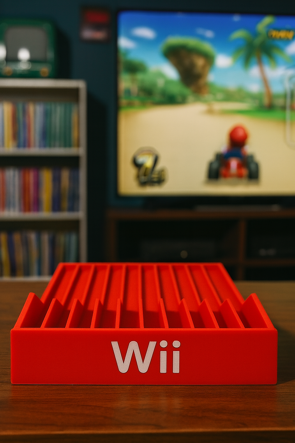 Neon Red Mario Nintendo Wii Game Case Holder Organizer Display Rack
