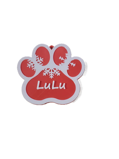 3 Pcs NEW Christmas Pet Paw Ornament Holiday Set Tree Custom Dog Cat Animal Name