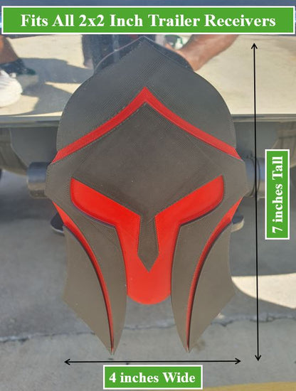 Molon Labe Spartan Helmet Hitch Cover Trailer Plug Cap Greek Warrior Truck SUV Gift - For 2x2 Inch Receivers Red