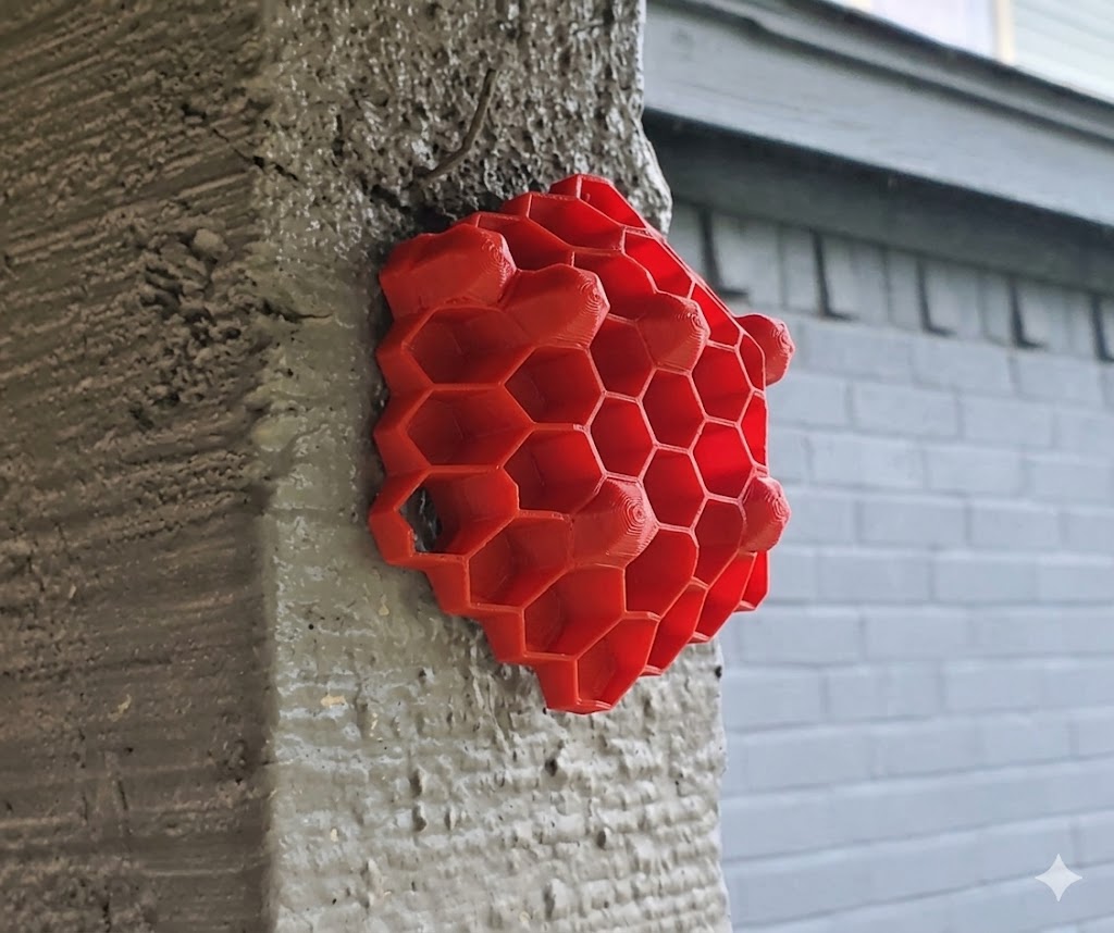 Chemical Free Wasp Nest Decoy Hornet Deterrent 3D Print Customizable Pack of 10 Red