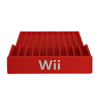 Neon Red Mario Nintendo Wii Game Case Holder Organizer Display Rack