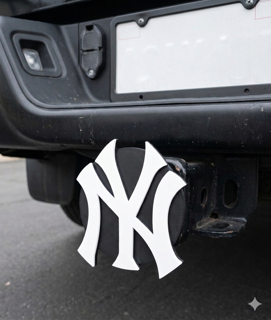 New York Yankees Baseball Trailer Hitch Receiver Cover Tow Towing Plug Cap 2"