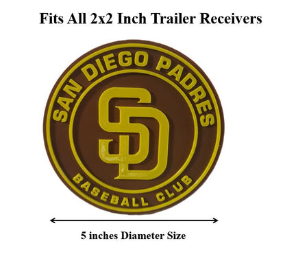 San Diego Padres Baseball Trailer Hitch Receiver Cover Tow Towing Plug Cap 2"