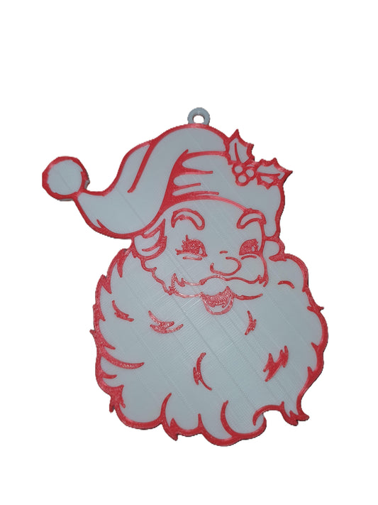 Santa Claus Christmas Holiday Tree Ornament 5x3 in Custom Colors 3 Pack Bundle