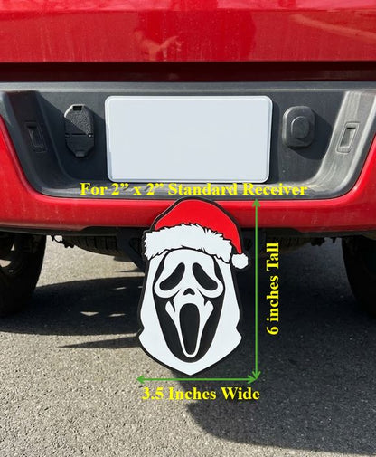 Ghost Face Trailer Hitch Plug Scream Mask Christmas Truck Receiver Cap Santa Horror Accessory Gift