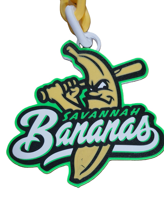 Savannah Bananas Baseball Fan Rally Hype Chain Necklace Pendant