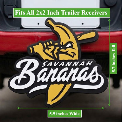 Savannah Bananas Trailer Hitch Cover Banana Ball Team Logo Fan Gear Yellow Receiver Cap Truck Accessory Baseball Gift Durable Decor