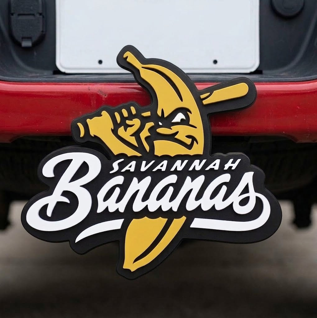 Savannah Bananas Trailer Hitch Cover Banana Ball Team Logo Fan Gear Yellow Receiver Cap Truck Accessory Baseball Gift Durable Decor