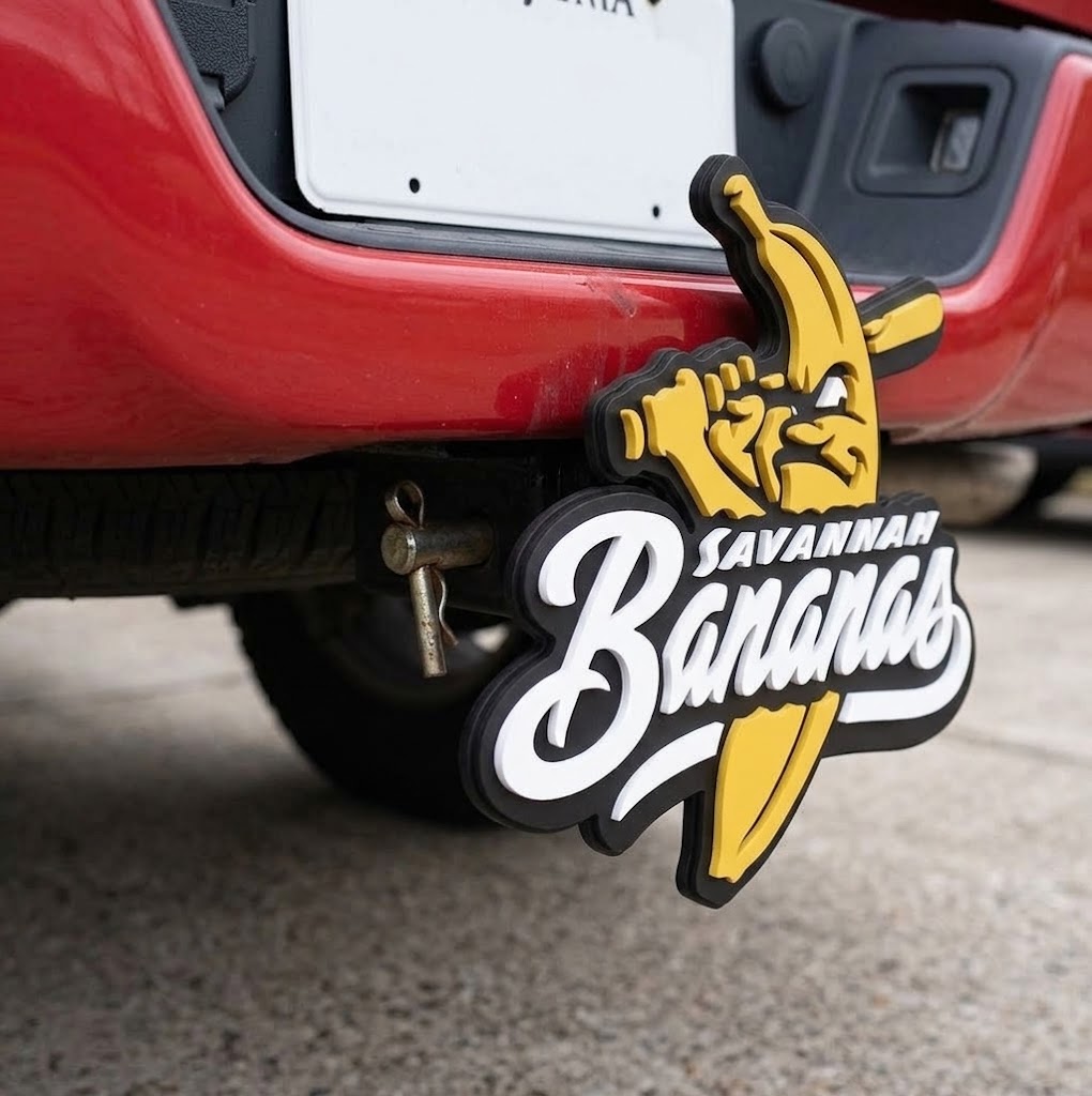 Savannah Bananas Trailer Hitch Cover Banana Ball Team Logo Fan Gear Yellow Receiver Cap Truck Accessory Baseball Gift Durable Decor