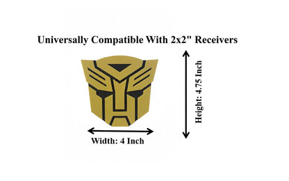 Bumblebee Transformers Tow Hitch Cover 2" Receiver - Yellow Autobot Logo Plug Cap for Truck SUV Jeep - Official Style Gift