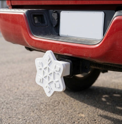 Snowflake Trailer Hitch Cover Winter Christmas Holiday Decor Tow Hitch Cap White Truck Accessory