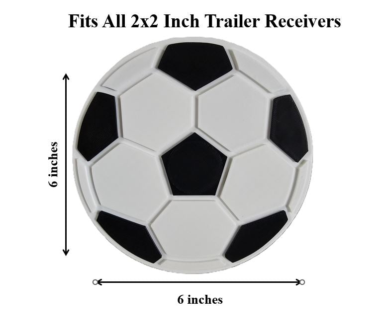 Soccer Ball Trailer Hitch Cover for 2 Inch Receiver - Durable Rubber Hitch Plug for Truck SUV & Van | Fun Soccer Gift Weatherproof Tow Cover