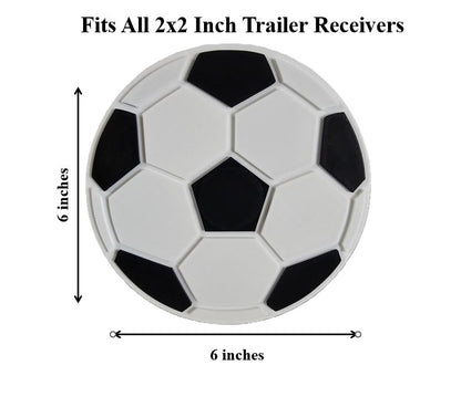 Soccer Ball Trailer Hitch Cover for 2 Inch Receiver - Durable Rubber Hitch Plug for Truck SUV & Van | Fun Soccer Gift Weatherproof Tow Cover