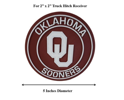Oklahoma Sooners OU Maroon Logo Trailer Hitch Receiver Cover Plug 2" Receiver