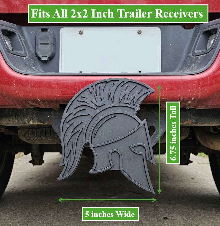 Spartan Helmet Trailer Hitch Cover Plug Cap Greek Warrior Truck SUV Receiver 2 Inch Decor