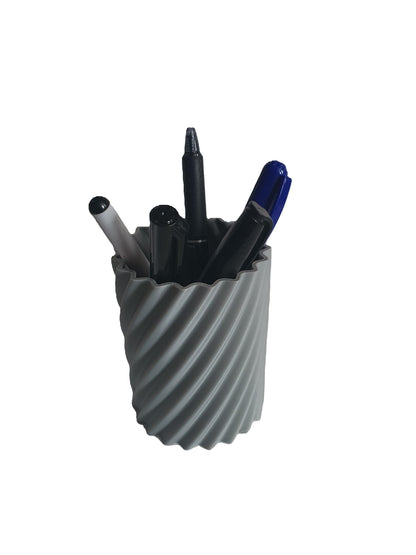 Customizable Spiral Textured Pen Pencil Makeup Brush Tool Holder Desk Table Gift