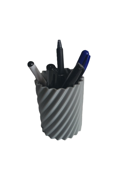 Customizable Spiral Textured Pen Pencil Makeup Brush Tool Holder Desk Table Gift