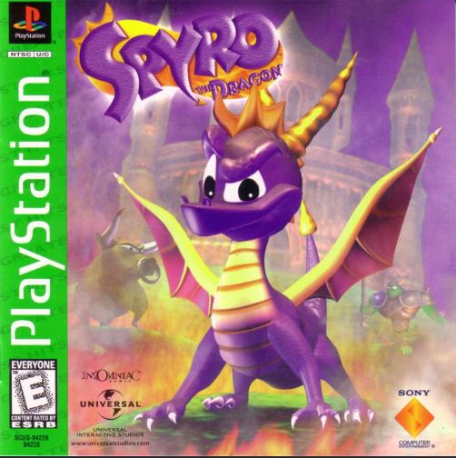Spyro the Dragon (Sony PlayStation 1, 1999) Good Video Game Disc SCUS-94228