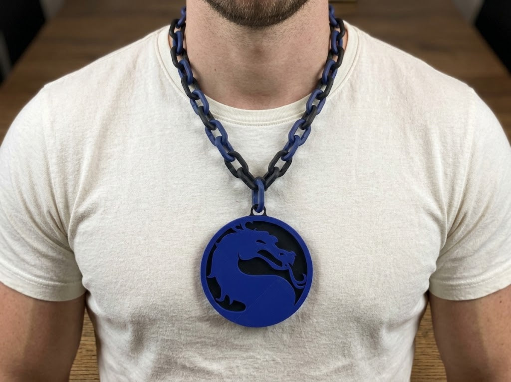 Mortal Kombat 32" Hype Chain-SubZero Cosplay Necklace Dragon Logo Halloween MKX