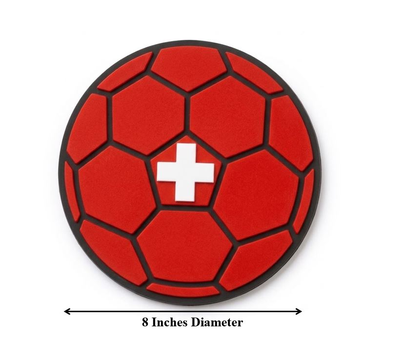 Switzerland Soccer Football World Cup Hype Chain Necklace - Swiss FIFA Jewelry | Switzerland Futbol Fan Chain for Matchday Fan Chain 32in with 8in Emblem