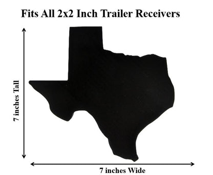 Trailer Hitch Cover 2 Inch - Black Texas State Silhouette Tow Plug Cover For Truck SUV - Lone Star Pride Automotive Decor Accessory Gift Set