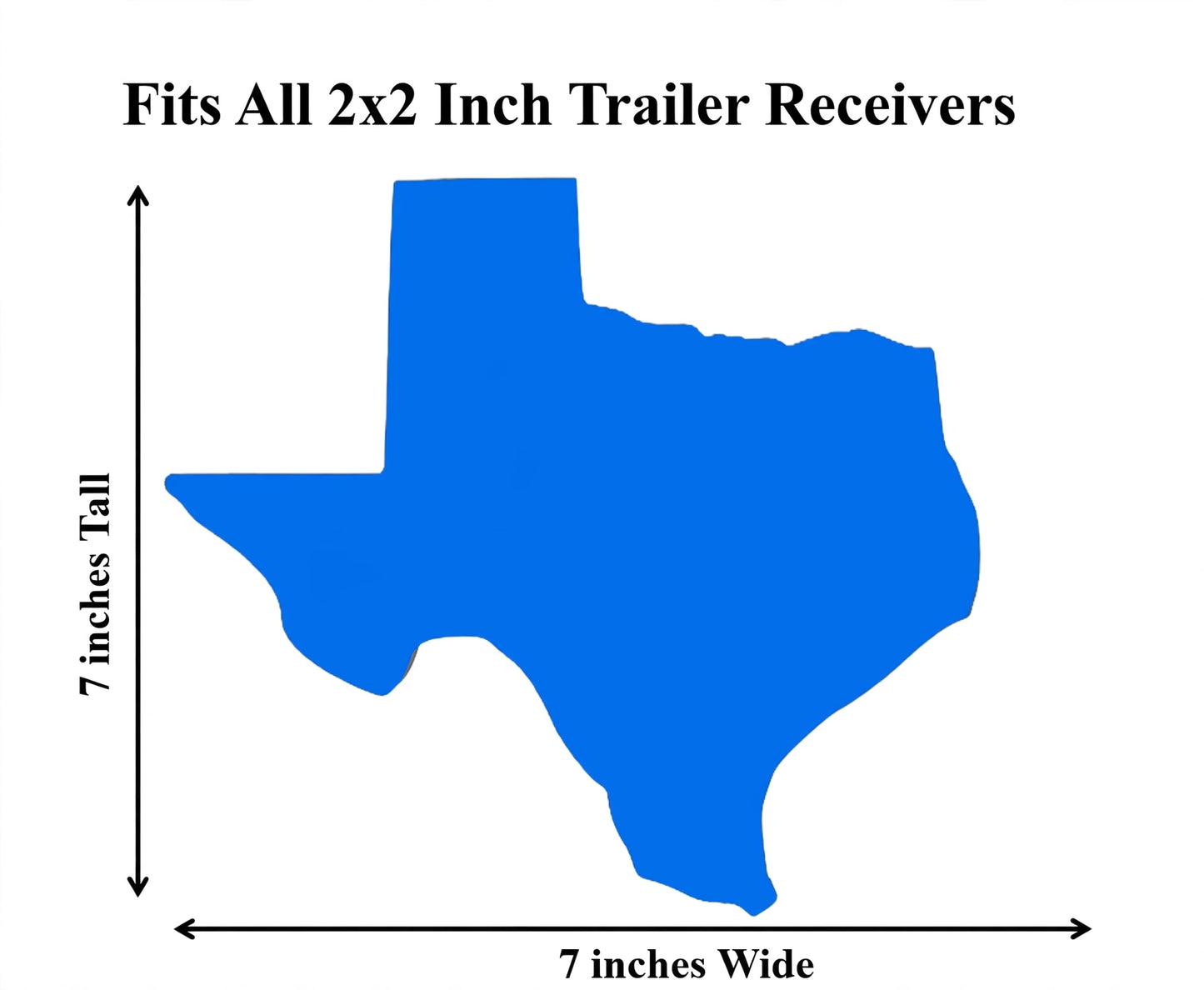 Trailer Hitch Cover 2 Inch - Blue Texas State Silhouette Tow Plug Cover For Truck SUV - Lone Star Pride Automotive Decor Accessory Gift Set