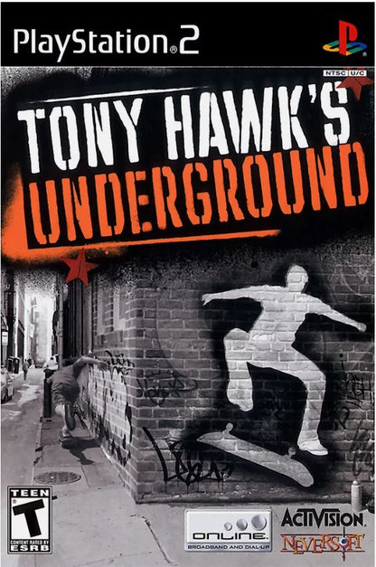Tony Hawk's Underground Sony Playstation 2 PS2 Black Label Clean Video Game Disc